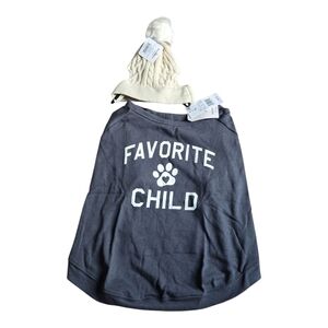 Gray Dog Sweater with Cream Hat